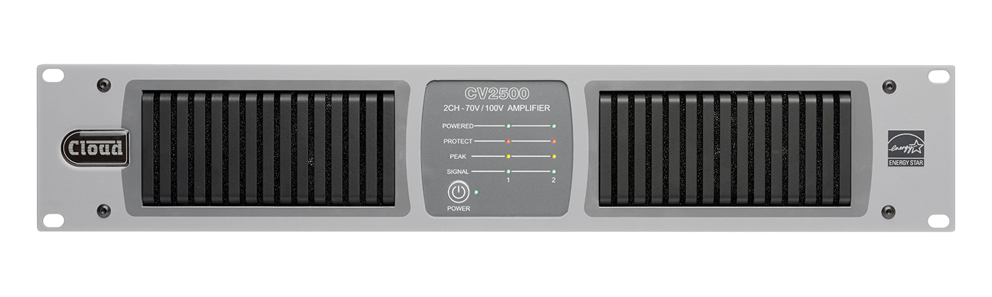 Cloud CV2500: Amply Công Suất Số 2 Kênh | 2x500W, DSP, Energy Star, Điều Khiển Ethernet/RS-232, 70V/100V