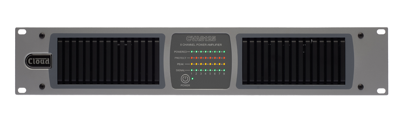 Cloud CVA8125: Amply 8 Kênh Hi-Z/Lo-Z Độc Lập | Power Sharing 500W/Group, DSP, Energy Star & Mật Độ Rack Cao