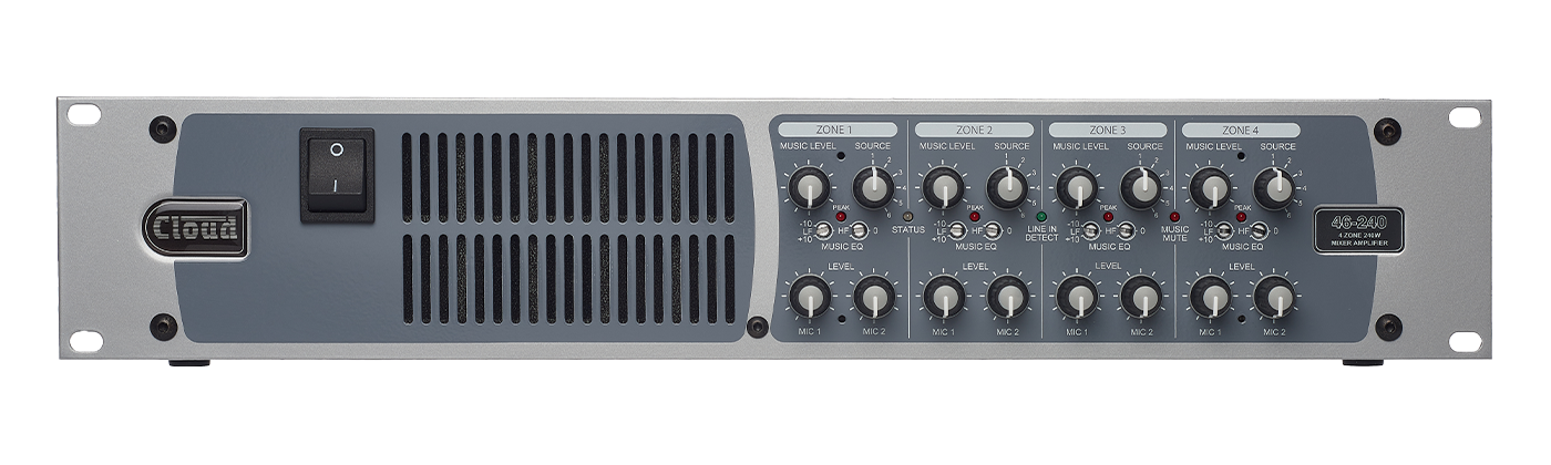 Cloud 46-240: Mixer Amp 4 Vùng (4x240W) | Lo-Z/Hi-Z, Digital Paging & Điều Khiển Ethernet/RS-232