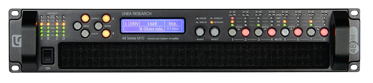 Power amp + DSP - 8Ch x 1250W / 4Ohm, Full front panel user interface - LINEA RESEARCH _ 48M10