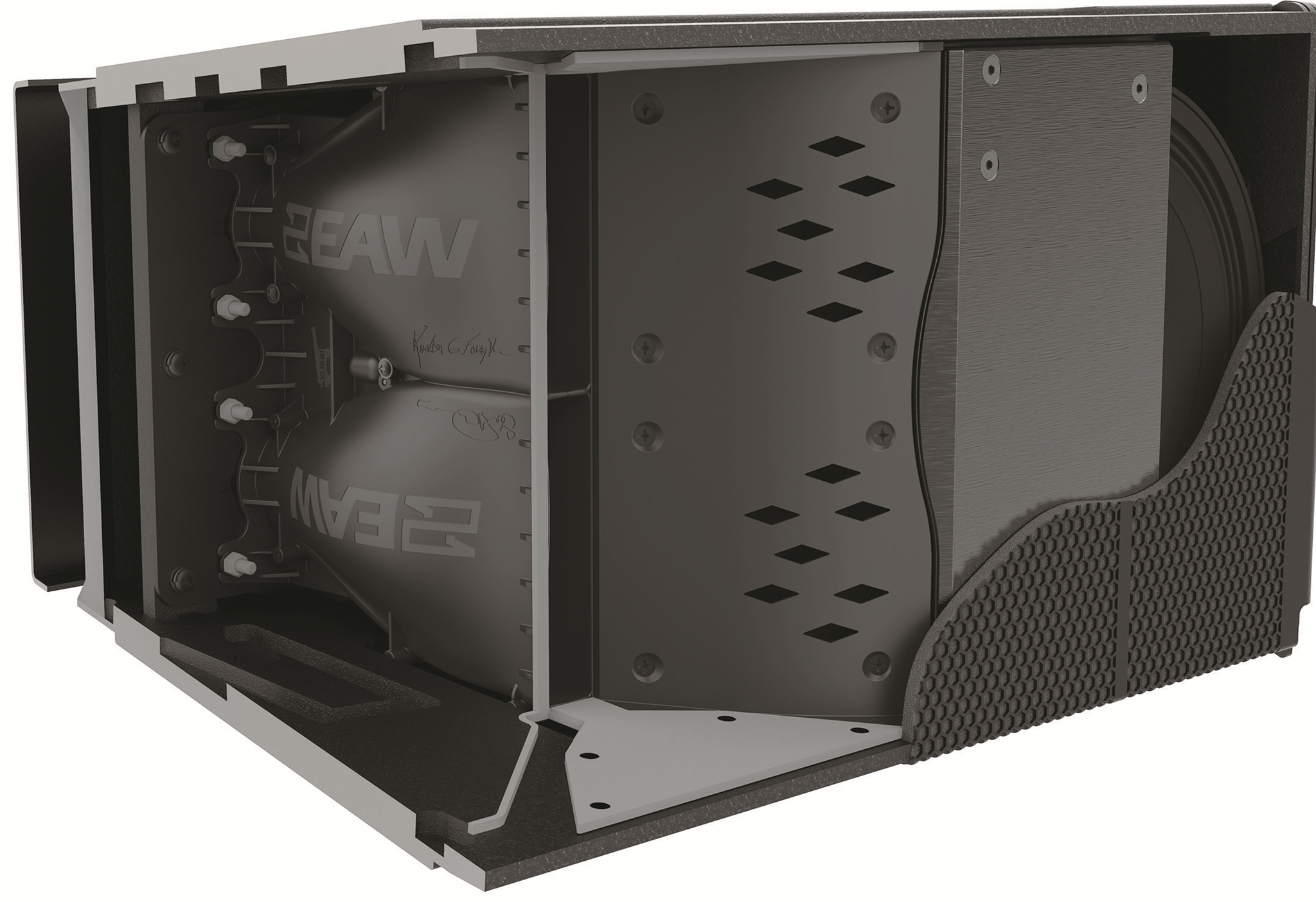 Three-way (3 đường tiếng), bi-amp line array element