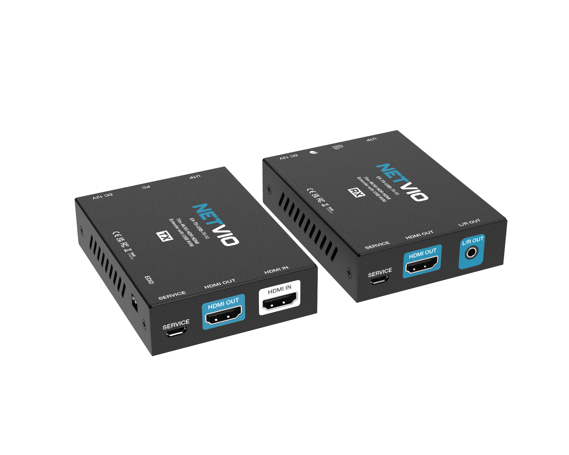 EX-TS-USB-70-10 - Bộ mở rộng 70m (230ft) 4K60 4:4:4 với tính toán KVM từ xa.