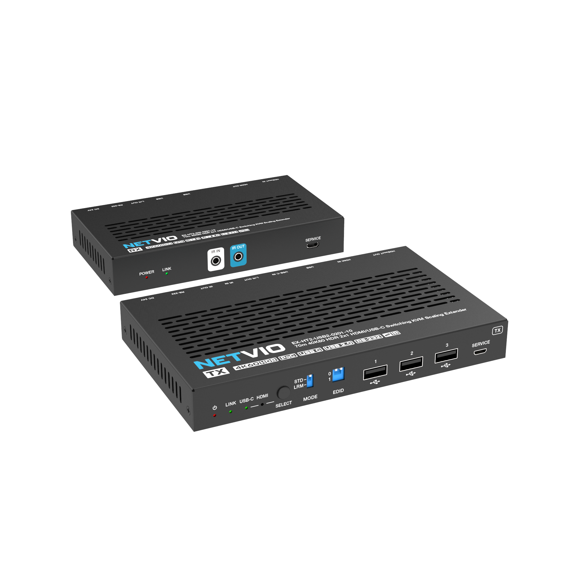 EX-HT2-USB2-0201-10 - Bộ mở rộng KVM chuyển đổi HDMI/USB-C 4K60 2x1 với USB2.0