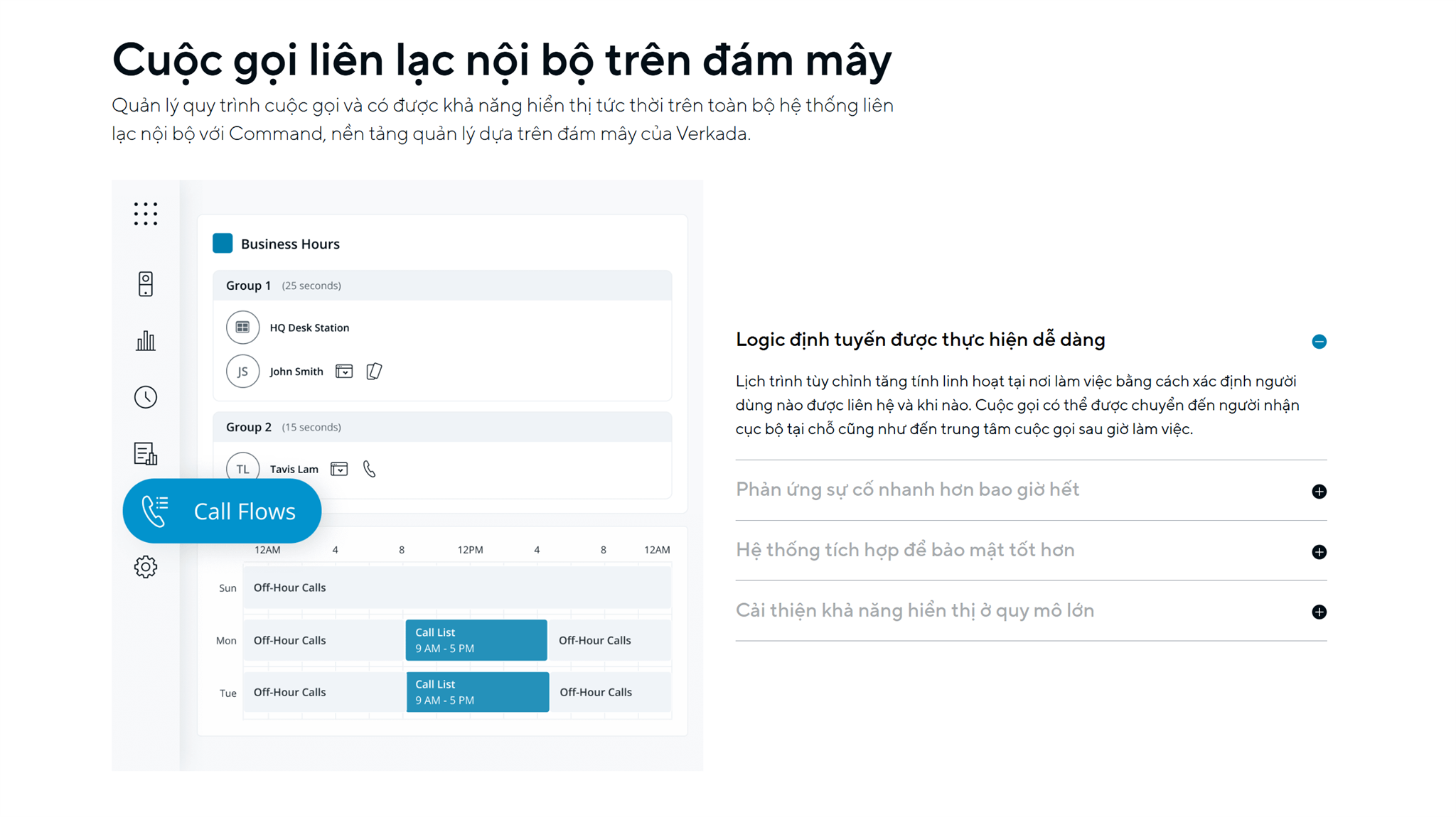 Cuộc gọi liên lạc nội bộ trên đám mây