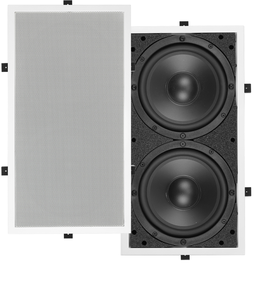 Loa siêu trầm nhỏ gọn gắn tường/trần nhà. 2 loa trầm 6,5”, công suất 240 watt.