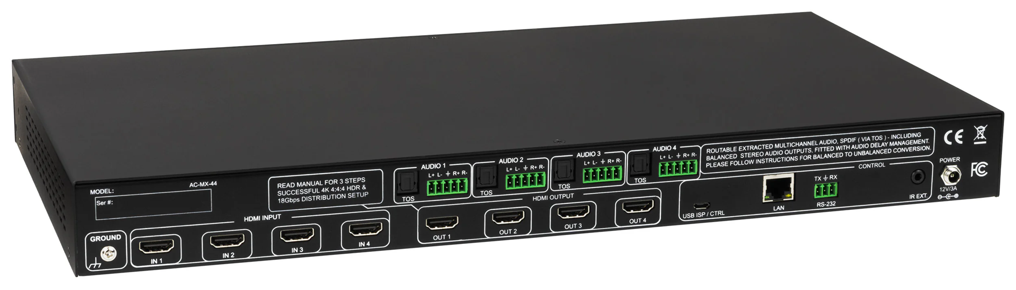 18Gbps 4x4 HDMI Matrix Switch