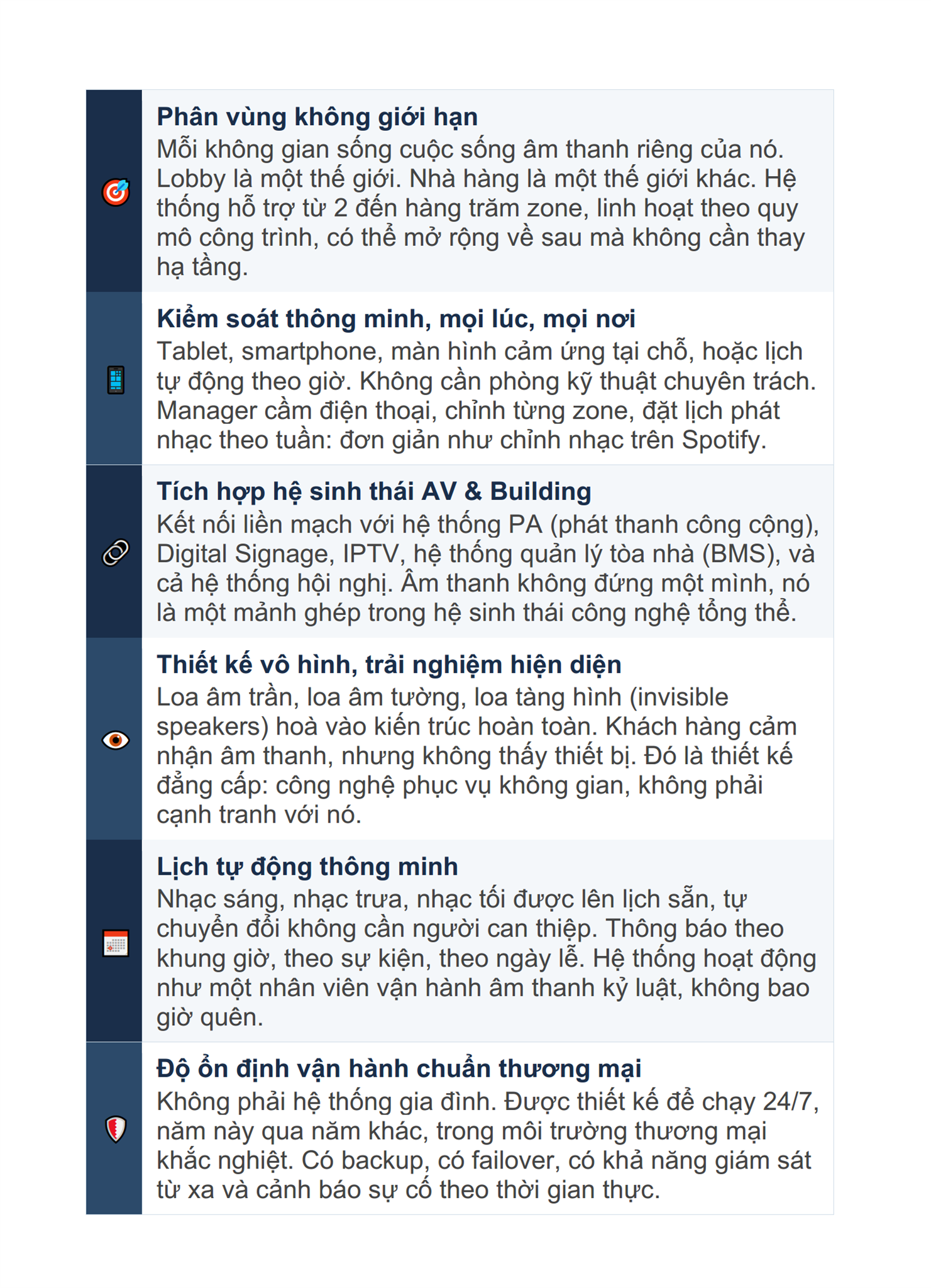 Những gì hệ thống mang lại, không phải thông số, mà là lợi ích thực tế